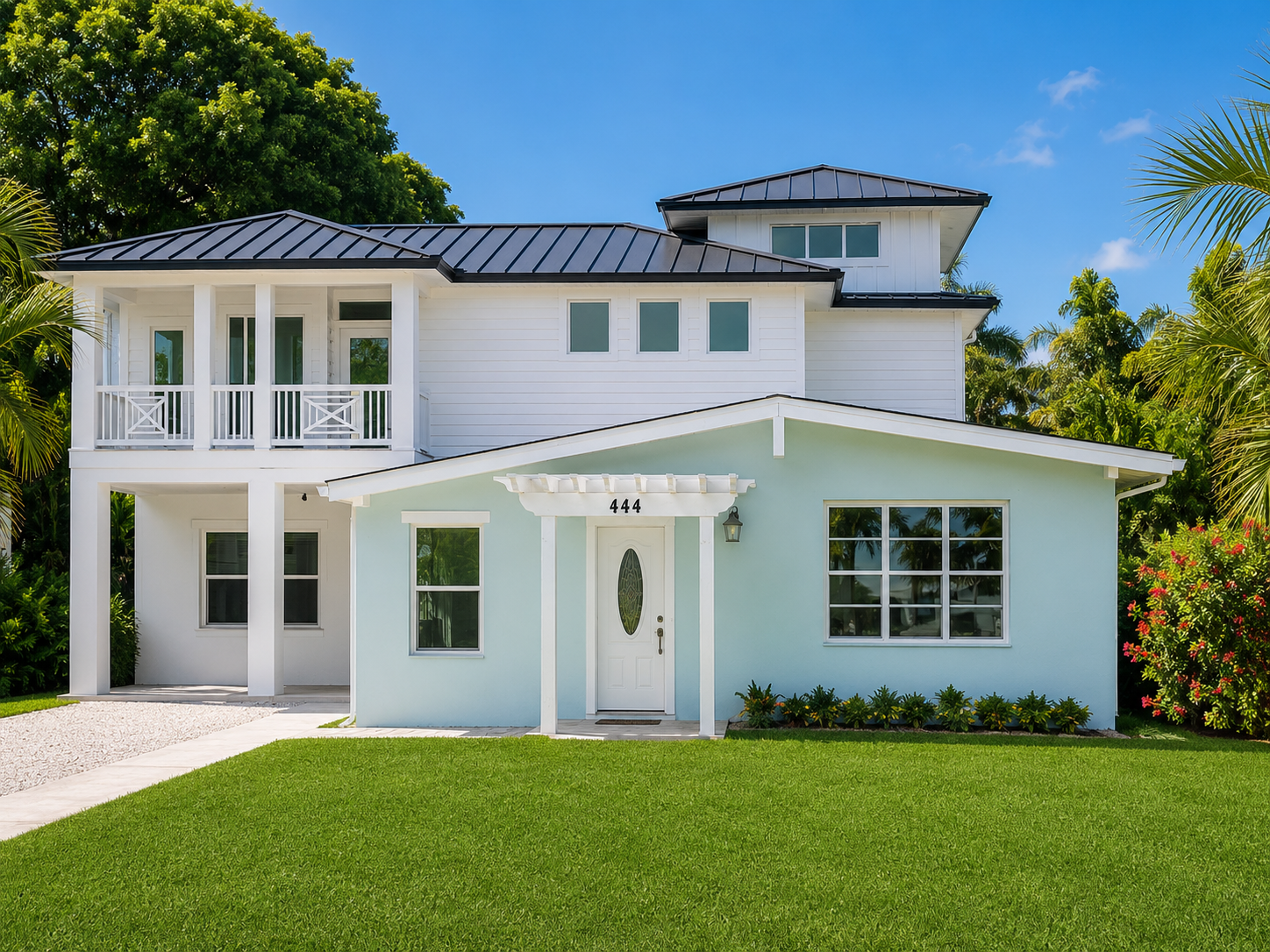 Modern Southwest Florida home with a newly installed standing seam metal roof